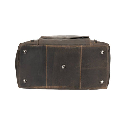 Large Leather Weekender Bag - Casual Vintage Look: Sandal