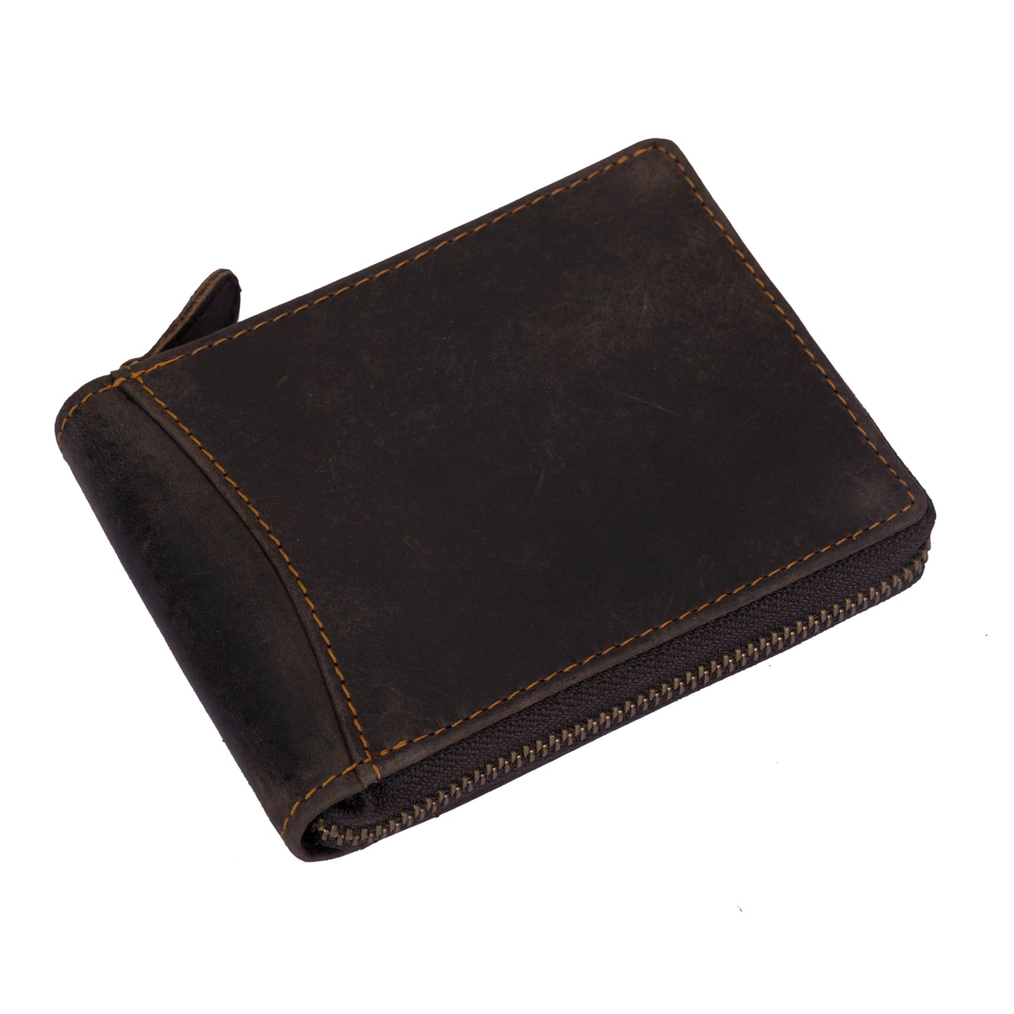 Greenwood Leather RFID wallet - RED - Zip Around Wallet - Sandal