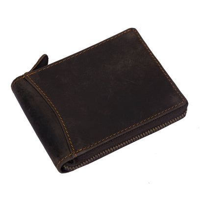 Greenwood Leather RFID wallet - RED - Zip Around Wallet - Sandal