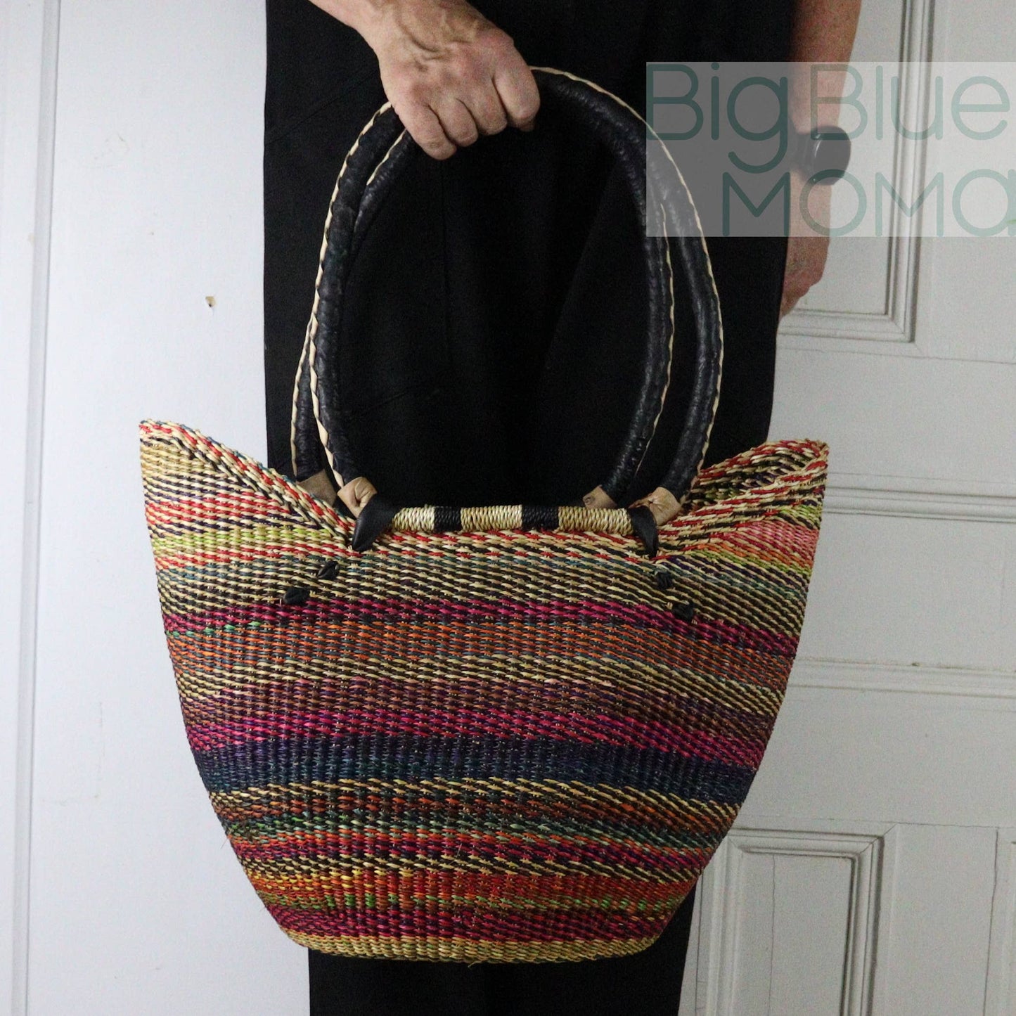 Big Blue Moma Shoulder Shopper - Traditional Palette