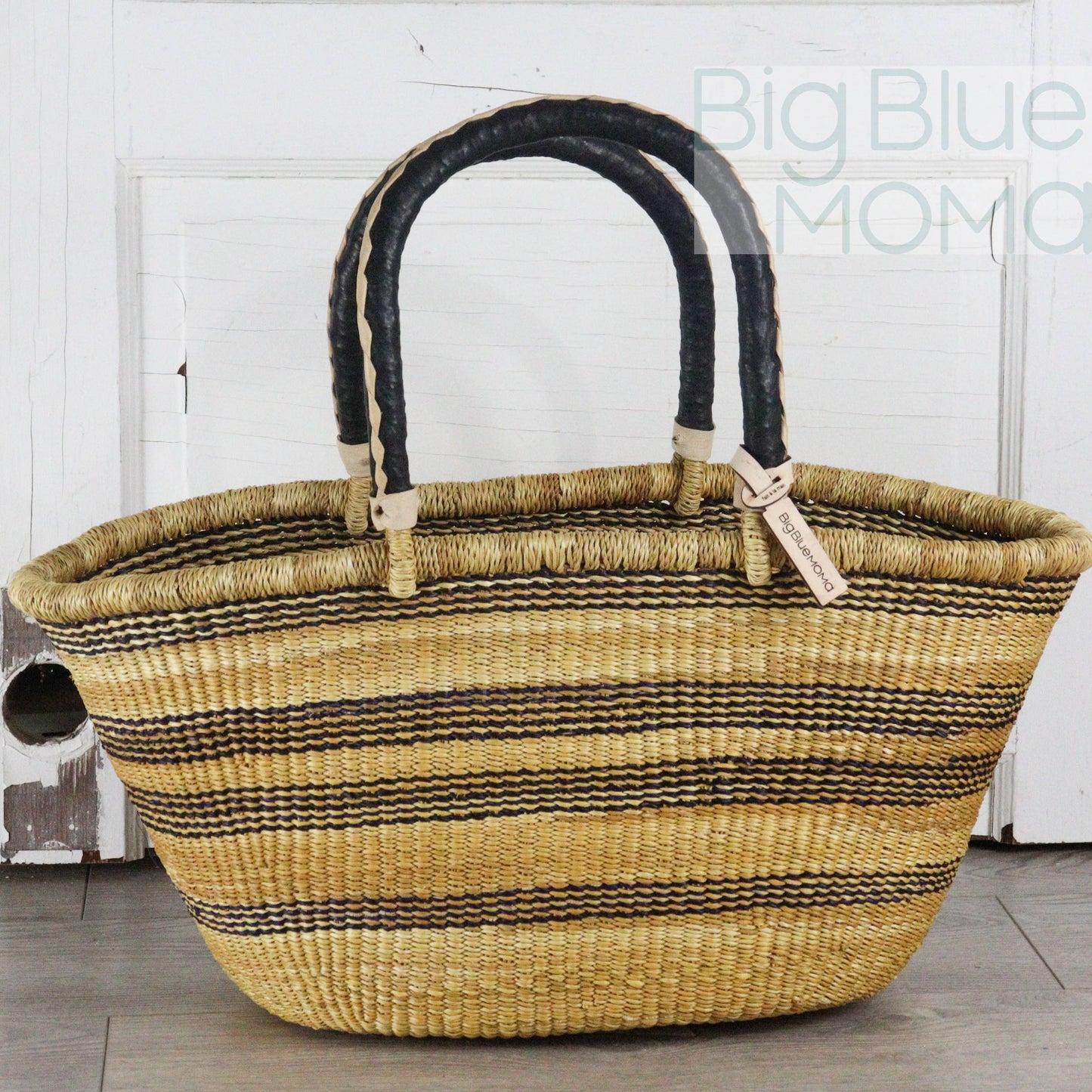 Big Blue Moma Bolga Basket - Special Shopper Large - Natural Palette