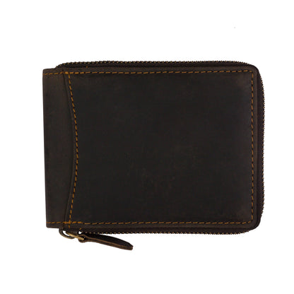 Greenwood Leather RFID wallet - RED - Zip Around Wallet - Sandal