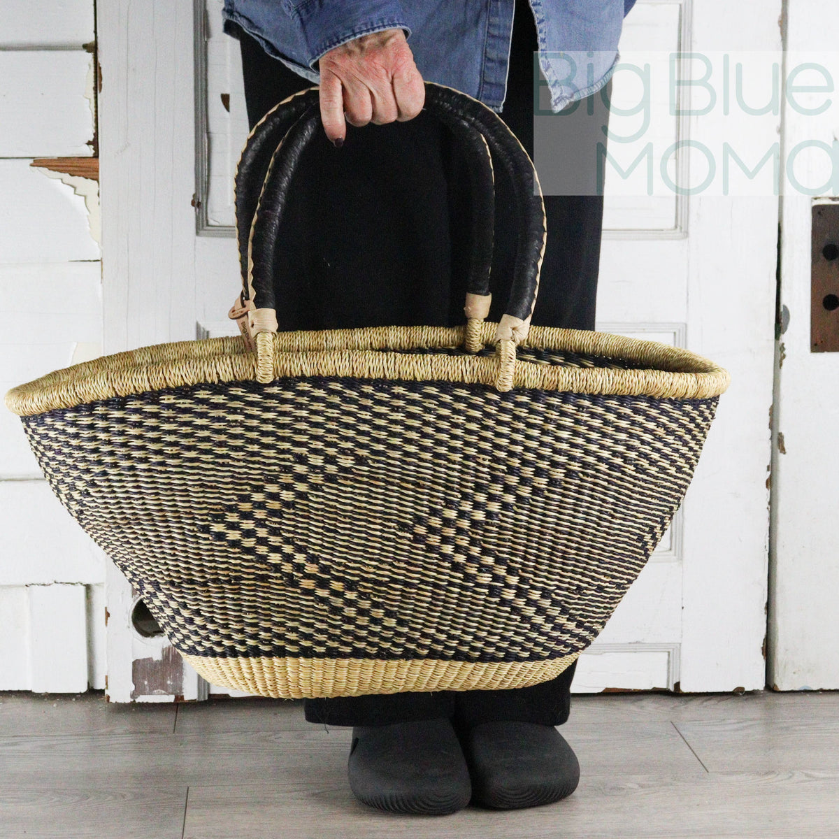 Big Blue Moma Bolga Basket - Special Shopper Large - Natural Palette