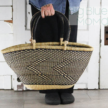 Big Blue Moma Bolga Basket - Special Shopper Large - Natural Palette