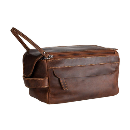Greenwood Leather Darwin Travel Wash Bag - Sandal
