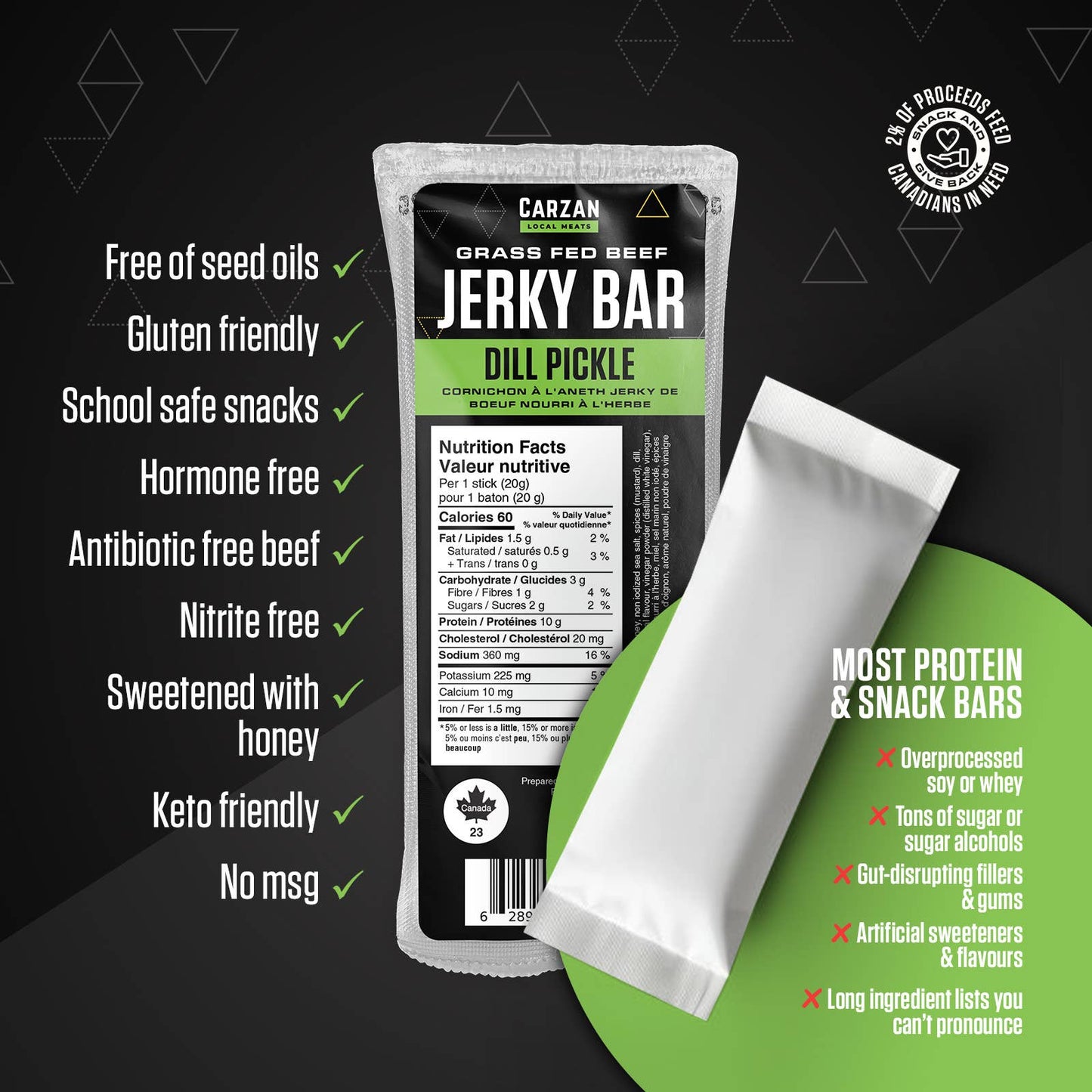 Carzan Dill Pickle Jerky Bar