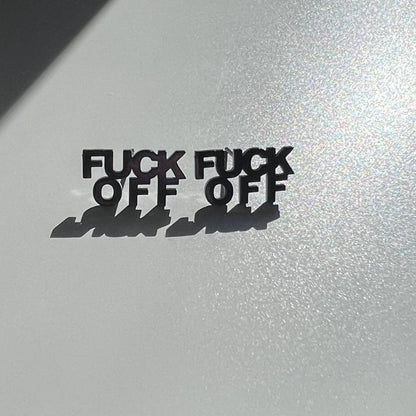 Royce and Oak Curse F OFF Earrings - Gold