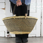 Big Blue Moma Bolga Basket - Special Shopper Large - Natural Palette