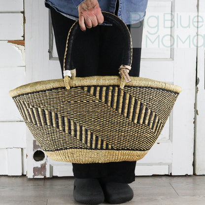Big Blue Moma Bolga Basket - Special Shopper Large - Natural Palette