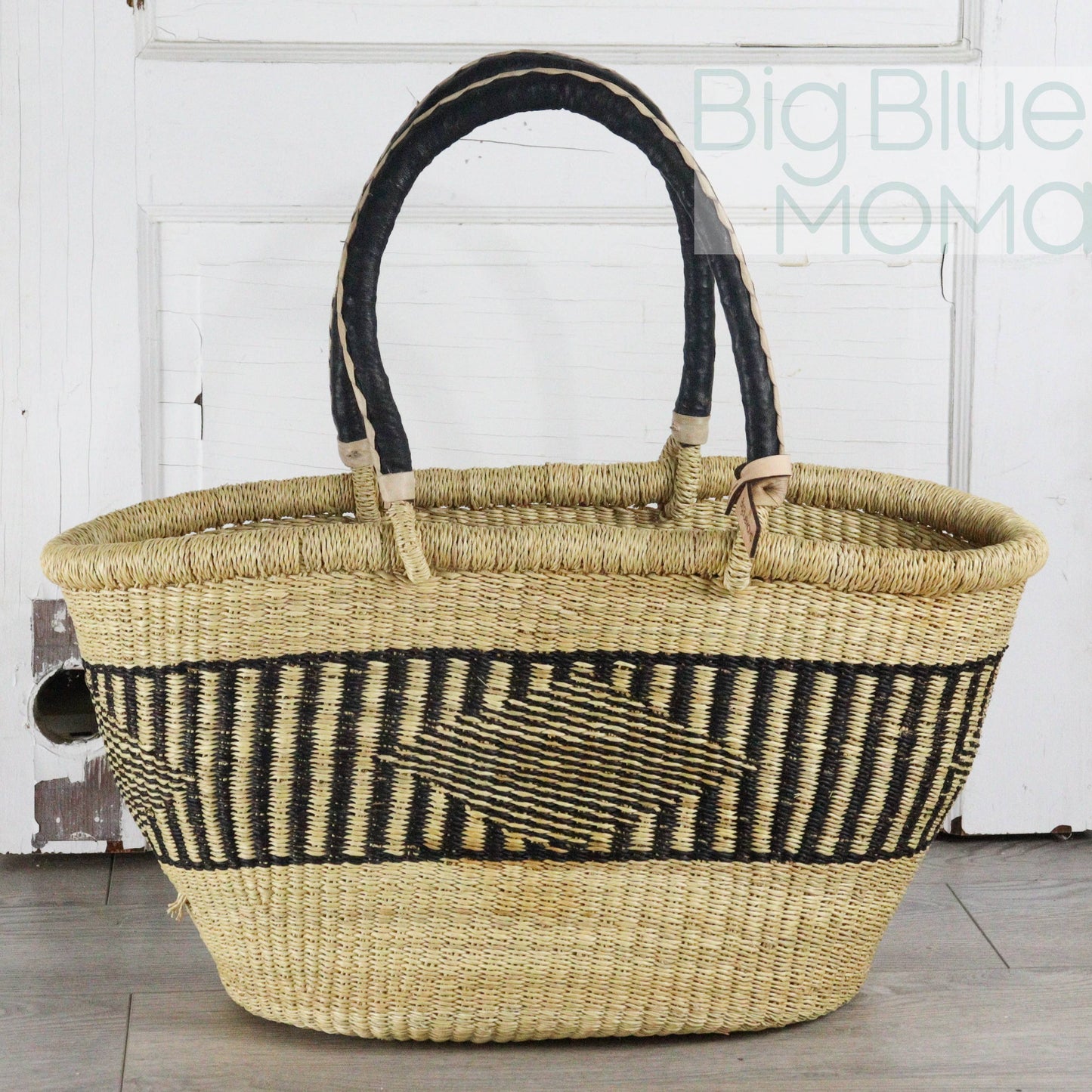Big Blue Moma Bolga Basket - Special Shopper Large - Natural Palette