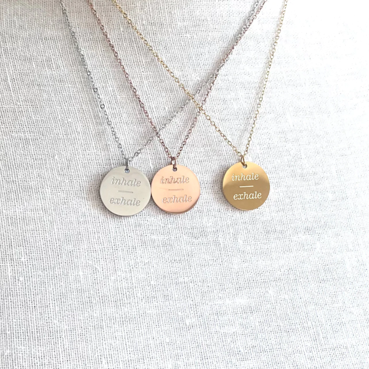 Royce and Oak Inhale / Exhale Necklace - Silver
