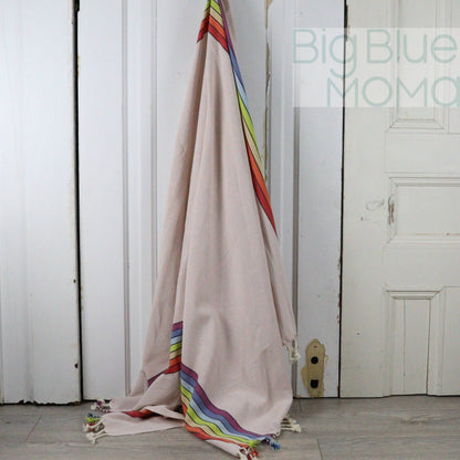 Big Blue Moma Rainbow Peshtemal: Baby Blue / Standard