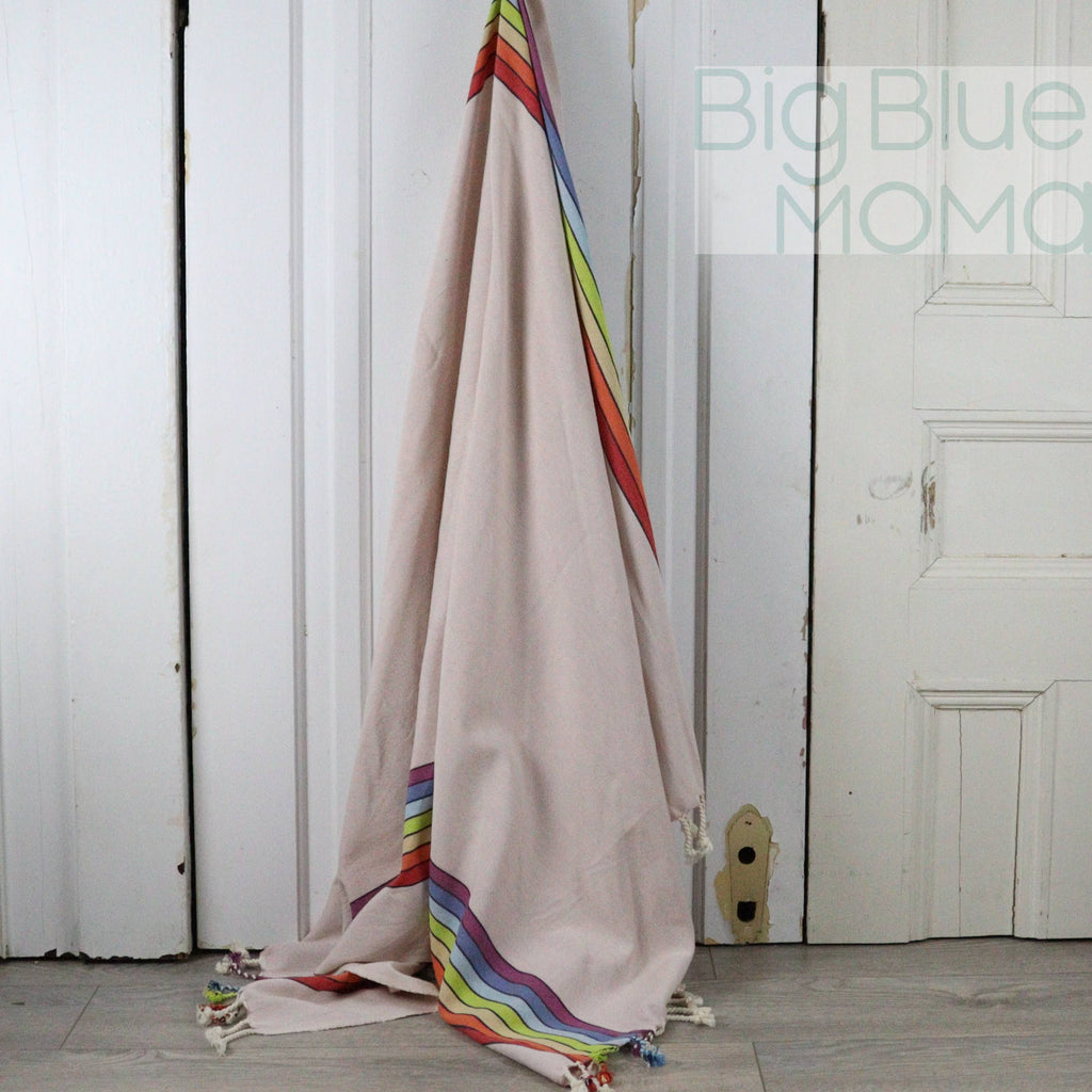 Big Blue Moma Rainbow Peshtemal: Baby Turquoise / Standard
