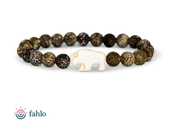 Fahlo The Roam bison tracking bracelet in Cliffside