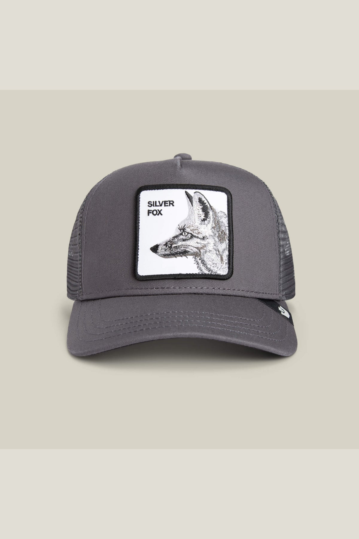 Goorin Bros Silver Foxxx cap in Oil with embroidered silver fox patch