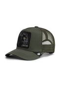Goorin Bros Panther trucker hat in Palm with embroidered black panther patch