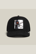 Goorin Bros Silver Spider trucker hat in Void with metallic spider patch