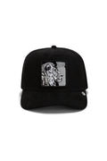 Goorin Bros Black Out Lion trucker cap in Void with embroidered lion ALPHA patch