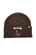 Goorin Bros Soft Rock Bad Boy beanie in Coffee with embroidered dog BAD BOY patch