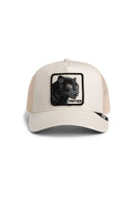 Goorin Bros Panther Mini kids trucker hat in Chalk with embroidered panther patch