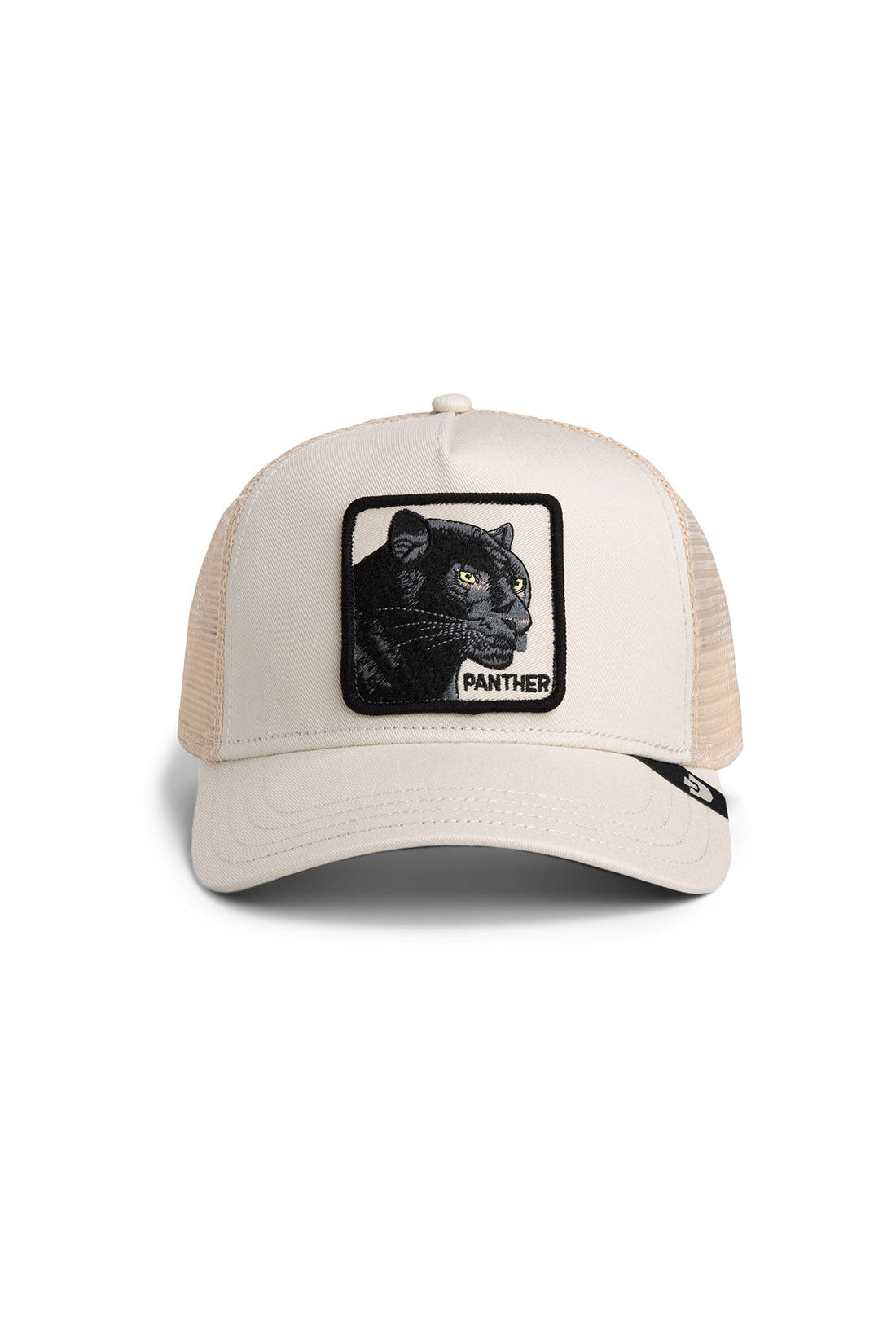 Goorin Bros Panther Mini kids trucker hat in Chalk with embroidered panther patch