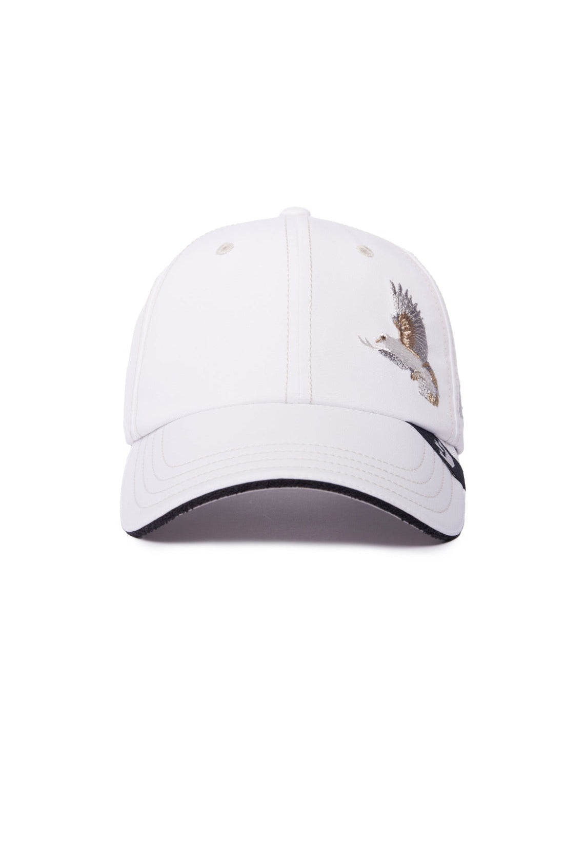 Goorin Bros 2 Blessed 2 B Stressed white track cap with embroidered pigeon patch