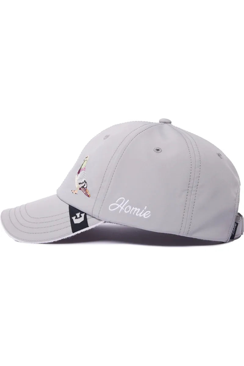 Goorin Bros Homie's Where the Heart Is grey trucker cap with PIGEON Homie patch