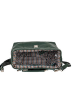 Greenwood Leather Bella doctor bag in Olive Green — checked lining and interior