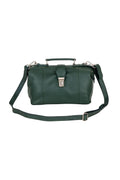 Greenwood Leather Bella doctor bag in Olive Green — front with top handle and clasp