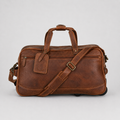 Greenwood Leather Boston wheeled duffel in Sandal full-grain leather