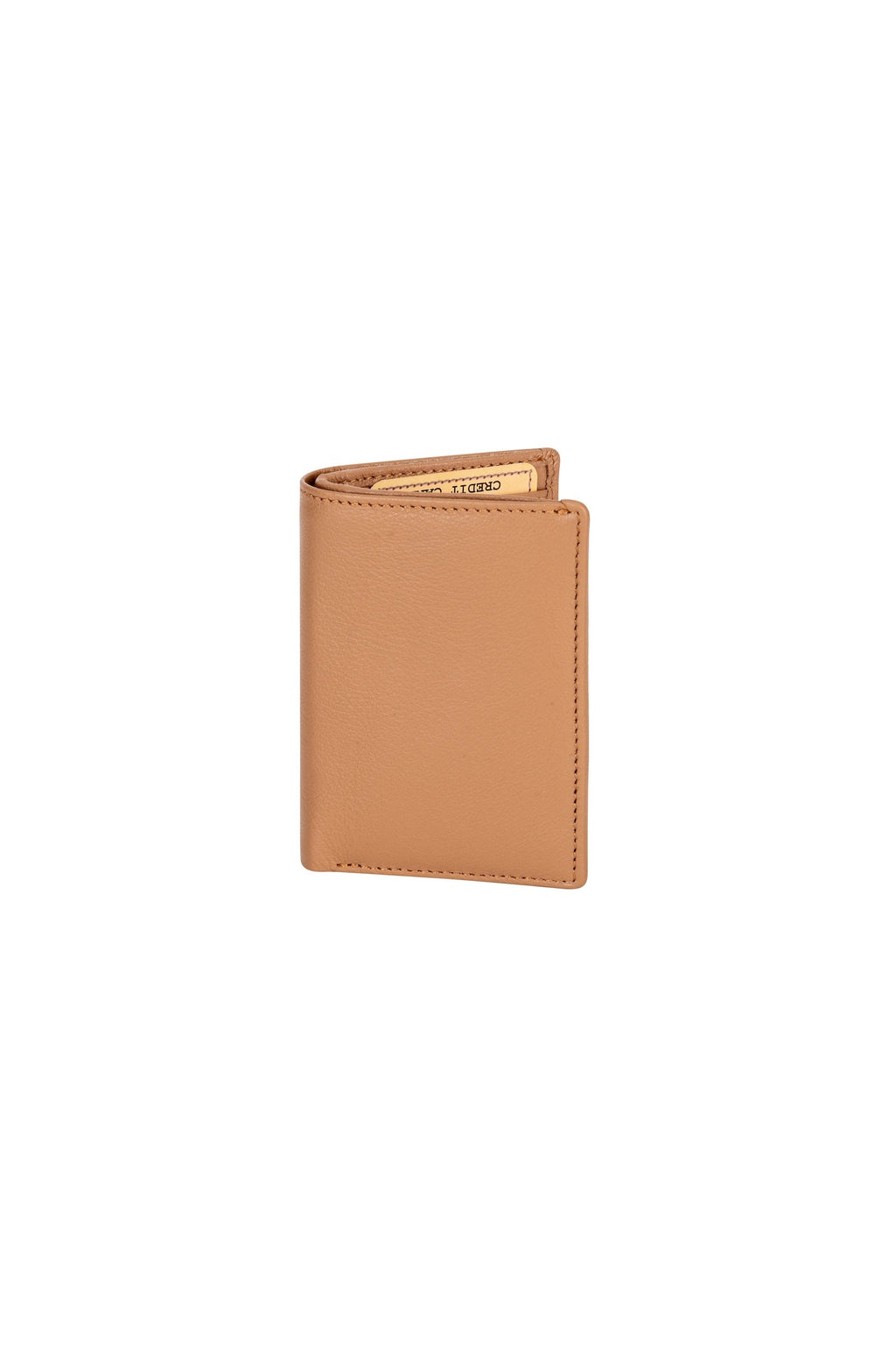 Greenwood Leather Jamaica card holder in Tan — closed front