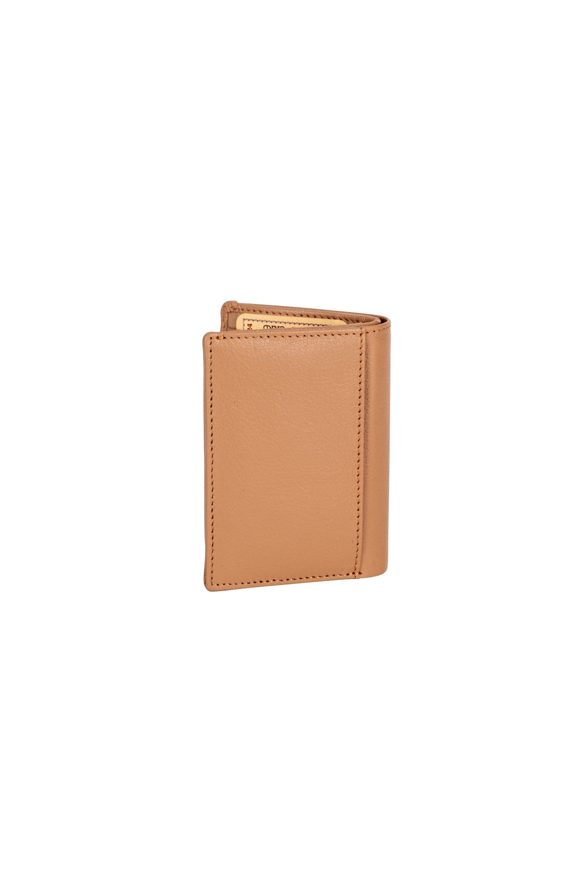 Greenwood Leather Jamaica card holder in Tan — closed rear