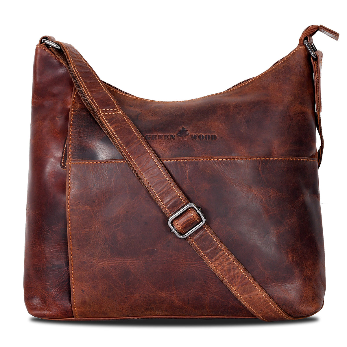 Greenwood Leather Layla shoulder bag in Sandal full-grain leather