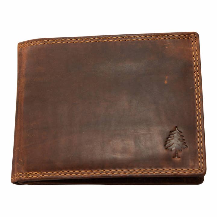 Greenwood Leather Dan wallet in brown, front view