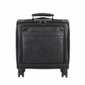 Greenwood Leather Marino rolling briefcase in Black