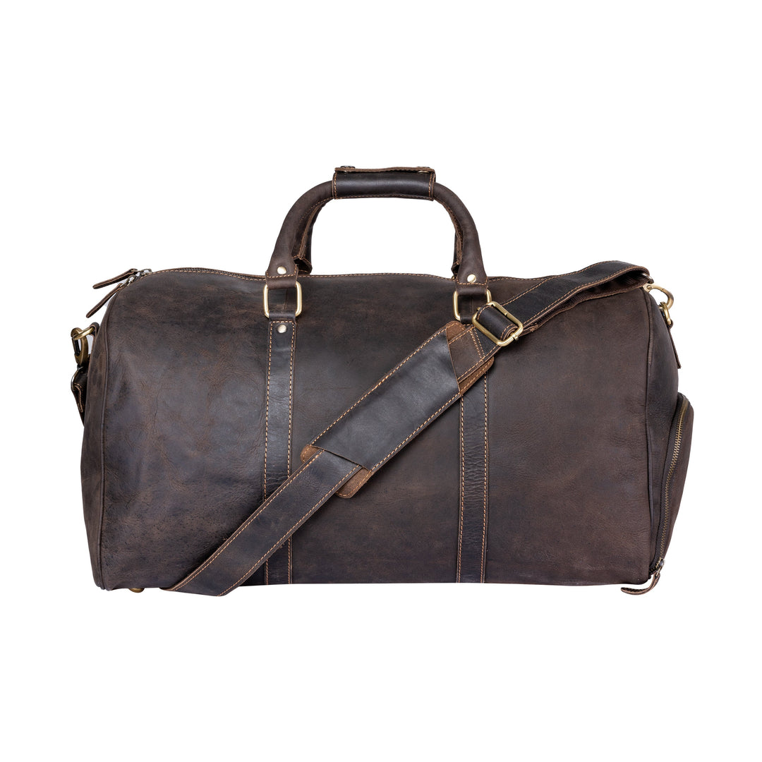 Greenwood Leather Milan overnight travel bag in Brown leather