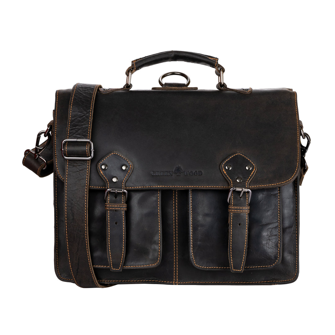 Greenwood Leather Newcastle convertible briefcase backpack in Brown