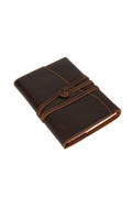 Greenwood Leather Refillable A5 Journal in Sandal — closed leather cover and tie