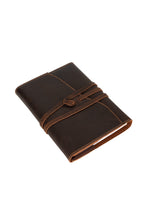 Greenwood Leather Refillable A5 Journal in Sandal — closed leather cover and tie