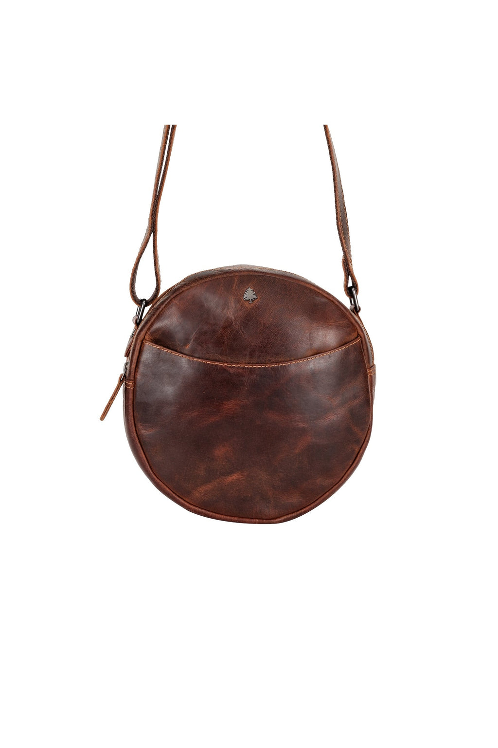 Greenwood Leather Sandy shoulder bag in Sandal — front with shoulder strap