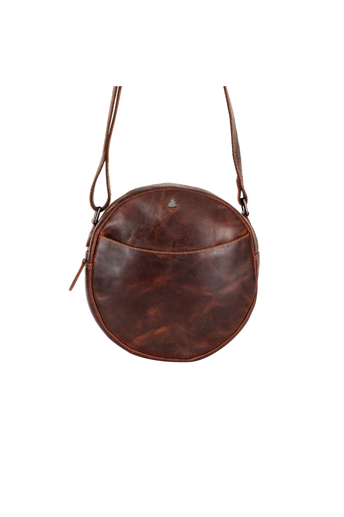 Greenwood Leather Sandy shoulder bag in Sandal — front with shoulder strap