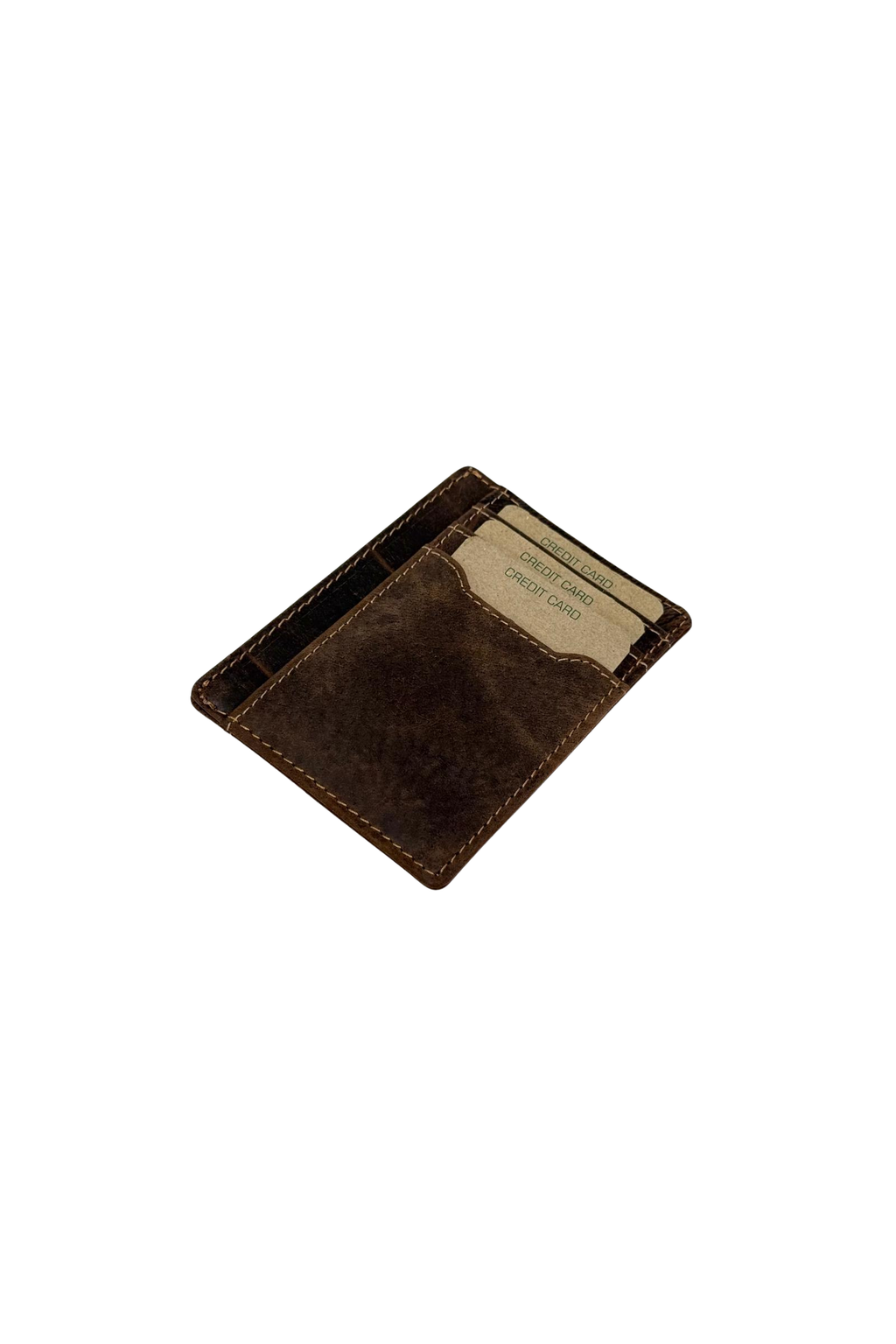 Greenwood Leather Slim Card Case in Sandal — card-pocket side
