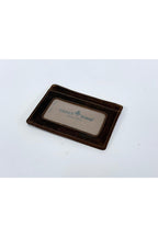 Greenwood Leather Slim Card Case in Sandal — clear ID-window side