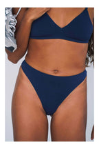 Huha High Rise Mineral Thong - Navy front product view