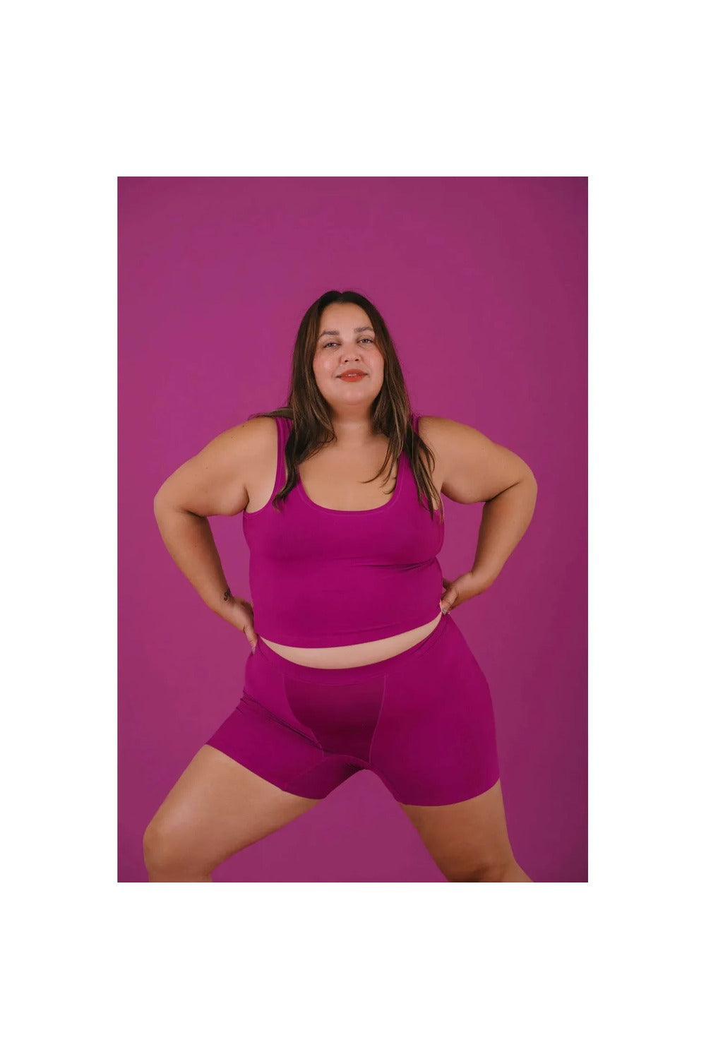 Huha Mineral Sporty Crop Tank in Berry
