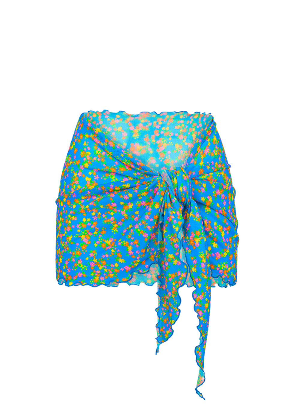 Close-up of Kulani Kinis mesh sarong in La Belle showing fabric texture and floral print