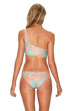 L*Space Silver Lining Bungalow Palm one-shoulder bikini top, back view