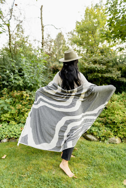 Tofino Towel The Mara Wool Blend Throw - Natural/Shadow