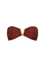 Kulani Kinis Mega V Strapless Bandeau Bikini Top in Cinnamon Sugar, garment detail