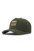 melin Odysea Stacked Hydro performance snapback hat in Canopy/Khaki with stacked logo patch